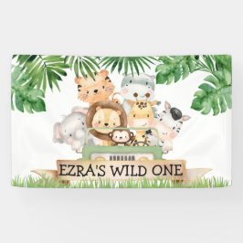 ジャングルサファリワイルドワン誕生日 横断幕