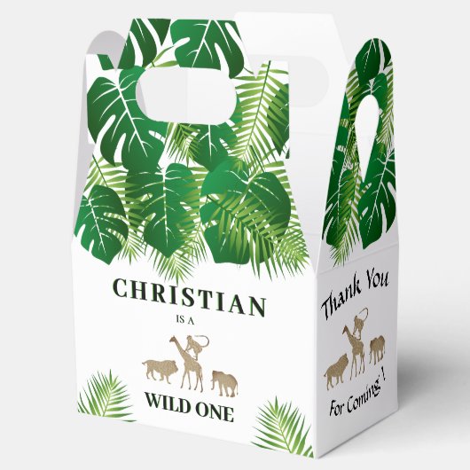 ジャングルサファリワイルドワン1歳の誕生日ありがとう フェイバーボックス (オープン)