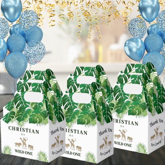 ジャングルサファリワイルドワン1歳の誕生日ありがとう フェイバーボックス