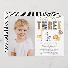 ジャングルサファリワイルド3rd誕生日パーティーfor Boy 招待状