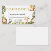 ジャングルサファリ動物おむつラッフル エンクロージャーカード (正面/裏面)