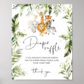 ジャングルサファリ動物おむつラッフル ポスター (正面)