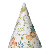 ジャングルサファリ動物かわいい幼児の誕生日パーティー パーティーハット (右)