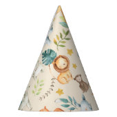 ジャングルサファリ動物かわいい幼児の誕生日パーティー パーティーハット (左)