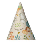 ジャングルサファリ動物かわいい幼児の誕生日パーティー パーティーハット (右)