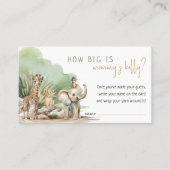ジャングルサファリ動物どのように大きいかmomysベリーカード プレイスカード (正面)
