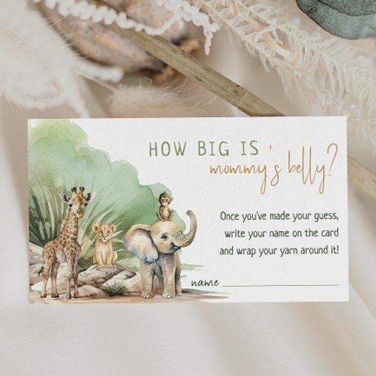 ジャングルサファリ動物どのように大きいかmomysベリーカード プレイスカード