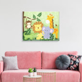 ジャングルサファリ動物のキャンバスプリント(x2)パネル キャンバスプリント (インサイチュ (リビング))