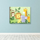 ジャングルサファリ動物のキャンバスプリント(x2)パネル キャンバスプリント (インサイチュ (ウッドフロア))