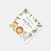ジャングルサファリ動物のベビーシャワー スタンダードカクテルナプキン (角)