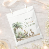 ジャングルサファリ動物のベビーシャワー フェイバーバッグ (クリップ留めされた状態)