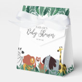 ジャングルサファリ動物のベビーシャワー フェイバーボックス (正面サイド)