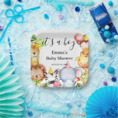 ジャングルサファリ動物のベビーシャワー ペーパープレート (パーティー)