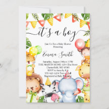 ジャングルサファリ動物のベビーシャワー