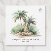 ジャングルサファリ動物のベビースワーナベビーシャワーありがとう フェイバータグ (裏面)