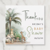 ジャングルサファリ動物のベビースワーナベビーシャワーありがとう フェイバータグ (正面)