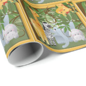 ジャングルサファリ動物のラップ ラッピングペーパー (ロールコーナー)