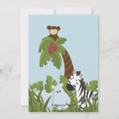 ジャングルサファリ動物の中立のベビーシャワー 招待状 (裏面)