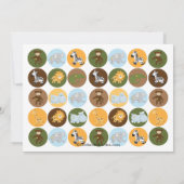 ジャングルサファリ動物の中立のベビーシャワー 招待状 (裏面)