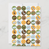 ジャングルサファリ動物の中立のベビーシャワー 招待状 (裏面)