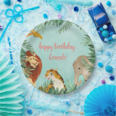 ジャングルサファリ動物の子供の誕生日のパーティーの幼児 ペーパープレート (パーティー)