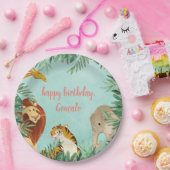 ジャングルサファリ動物の子供の誕生日のパーティーの幼児 ペーパープレート (パーティー)