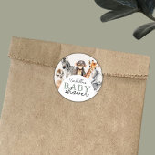 ジャングルサファリ動物の少年の赤ちゃんシャワー ラウンドシール