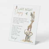 ジャングルサファリ動物の深夜おむつ 台座サイン (正面)