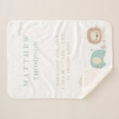 ジャングルサファリ動物の誕生のお知らせ シェルパブランケット (正面(横))