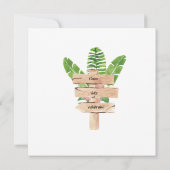 ジャングルサファリ動物の誕生日パーティーへの招待 カード (裏面)