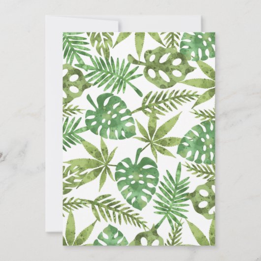 ジャングルサファリ動物の誕生日パーティーへの招待 招待状 (裏面)