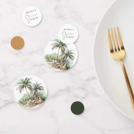 ジャングルサファリ動物の赤ちゃんシャワーテーブル コンフェッティ (グループ)