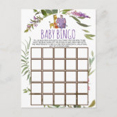 ジャングルサファリ動物の赤ちゃんシャワービンゴカード ポストカード (正面)