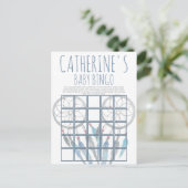 ジャングルサファリ動物の赤ちゃんシャワービンゴカード ポストカード (スタンド正面)