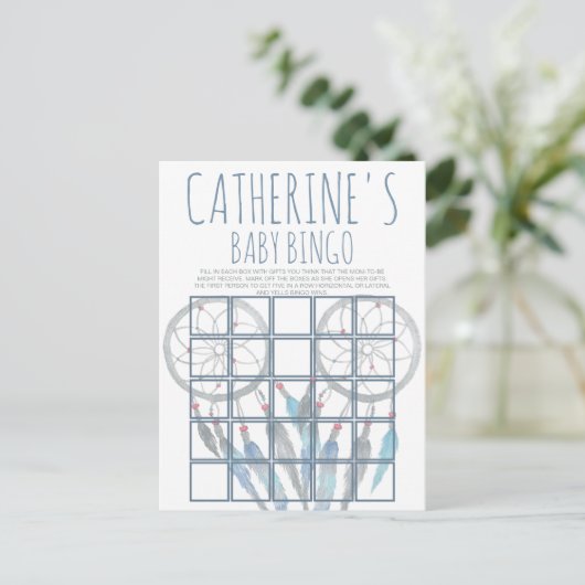 ジャングルサファリ動物の赤ちゃんシャワービンゴカード ポストカード (スタンド正面)