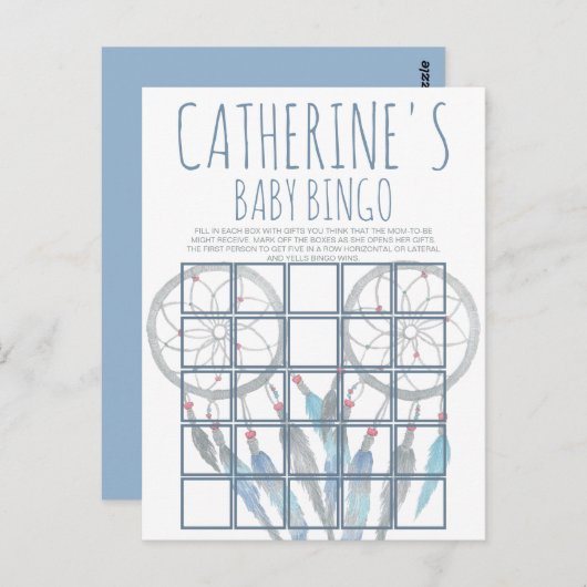 ジャングルサファリ動物の赤ちゃんシャワービンゴカード ポストカード (正面/裏面)