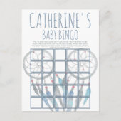 ジャングルサファリ動物の赤ちゃんシャワービンゴカード ポストカード (正面)