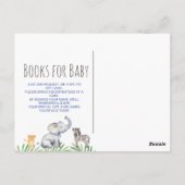 ジャングルサファリ動物の赤ちゃんシャワーブックベビー ポストカード (裏面)