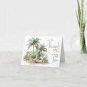 ジャングルサファリ動物の赤ちゃんシャワー折り畳み サンキューカード (正面)