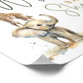 ジャングルサファリ動物の赤ちゃんシャワー歓迎サイン ポスター (角)