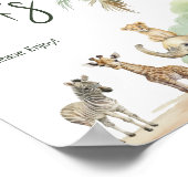 ジャングルサファリ動物の赤ちゃんシャワー飲料の看板 ポスター (角)