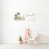 ジャングルサファリ動物ウェルカムバースデーパーティー 横断幕 (インサイチュ)