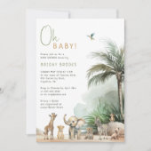 ジャングルサファリ動物オベビー!赤ちゃんシャワー写真 招待状 (正面)