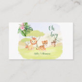 ジャングルサファリ動物オ男の子の赤ちゃんシャワー エンクロージャーカード (裏面)