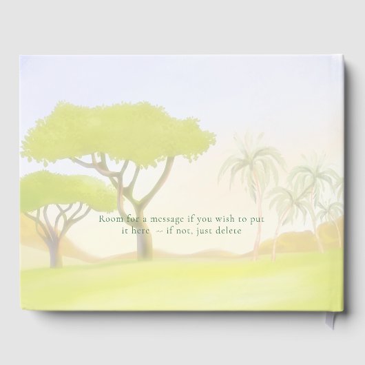 ジャングルサファリ動物オ男の子の赤ちゃんシャワー ゲストブック (裏面)