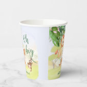 ジャングルサファリ動物オ男の子の赤ちゃんシャワー 紙コップ (左)