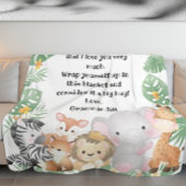 ジャングルサファリ動物カスタムのメッセージ フリースブランケット