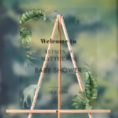 ジャングルサファリ動物カップル赤ちゃんシャワー アクリルサイン (ニュートラル)