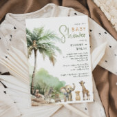 ジャングルサファリ動物カップル赤ちゃんシャワー 招待状