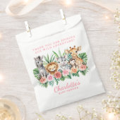 ジャングルサファリ動物ガールベビーシャワーのお気に入りバッグ フェイバーバッグ (クリップ留めされた状態)